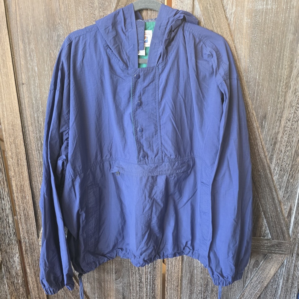 Great Lakes Recreation Jacket Size XL Navy Blue Windbreaker Pullover Vintage
